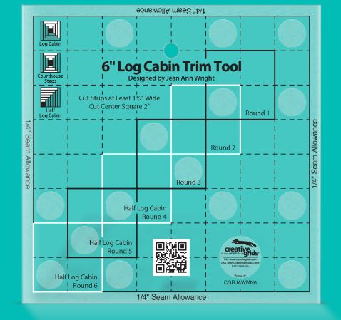 Creative Grids 6in Log Cabin Trim Tool Quilt Ruler