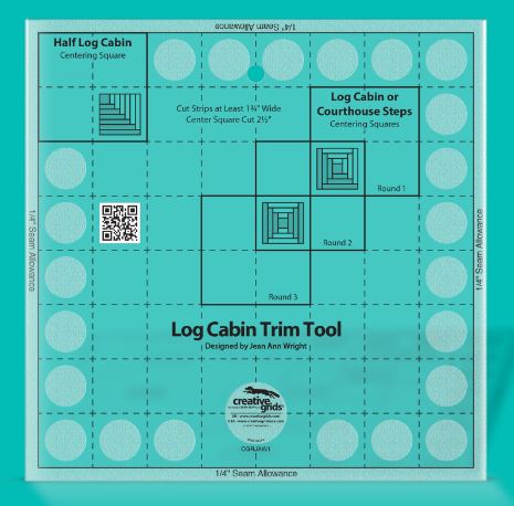 Creative Grids 8in Log Cabin Trim Tool Quilt Ruler