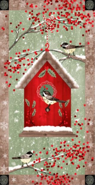 Chickadee Christmas Choir Panel CP077