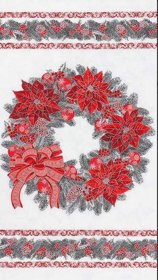 Holiday Flourish Wreath Panel    CP0047