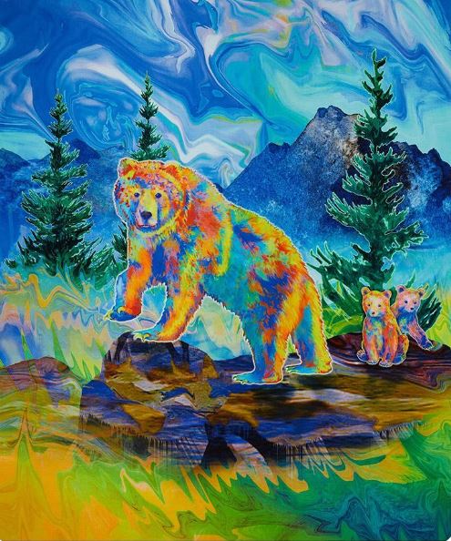 Magnificent Animals Large Bear  Panel   EP207