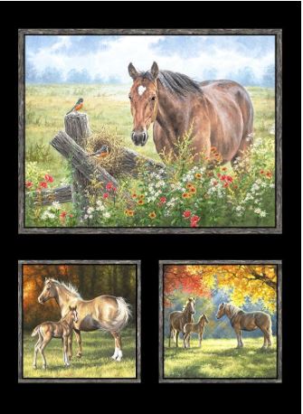 Pastoral Song Horses Panel by Abraham Hunter   EP159