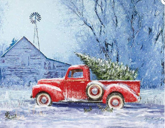 Picture A Christmas Red Truck Panel PD12373 CP0070