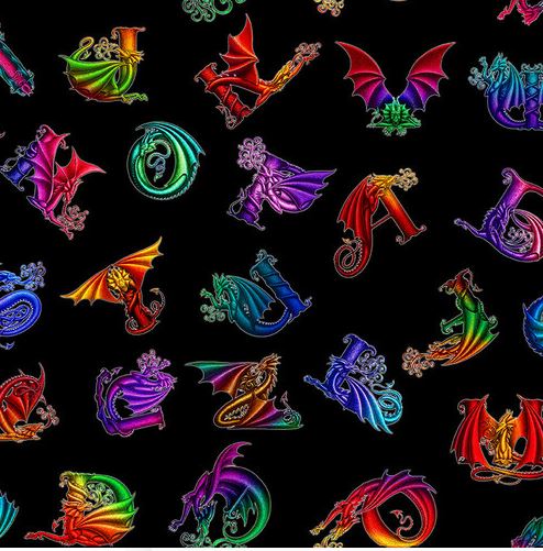 Rainbow Dragon Allover Alphabet