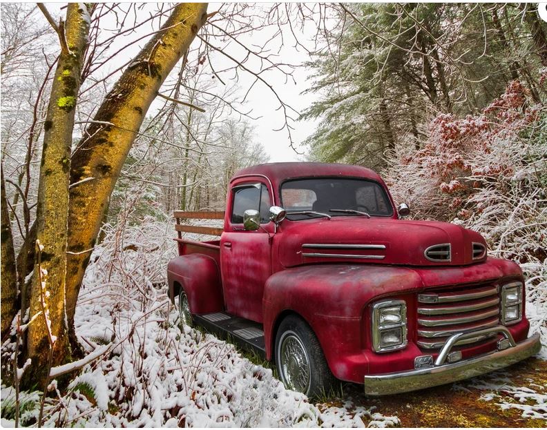 Red Truck in the Snow Panel CP088