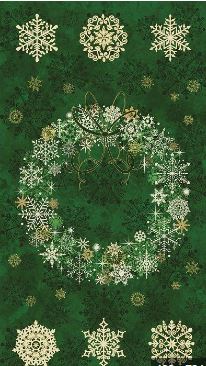 Starry Night Wreath Green Panel     CP085